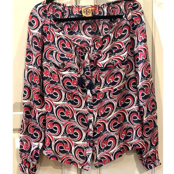 Tory Burch Cotton/Silk Blend Abstract Print Tunic - Size 4 - Picture 2 of 9